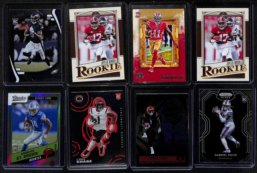 Lot of (60+) Football Rookie Cards w. (5) Randy Moss, Cooper Kupp, A.J. Brown and Many More